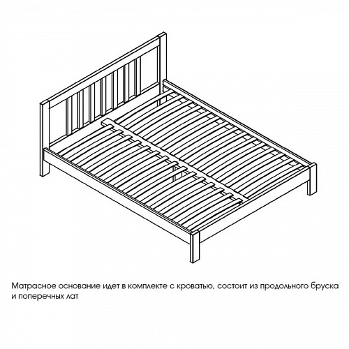 Кровать Слип 1600 Массив Ясень жемчужный