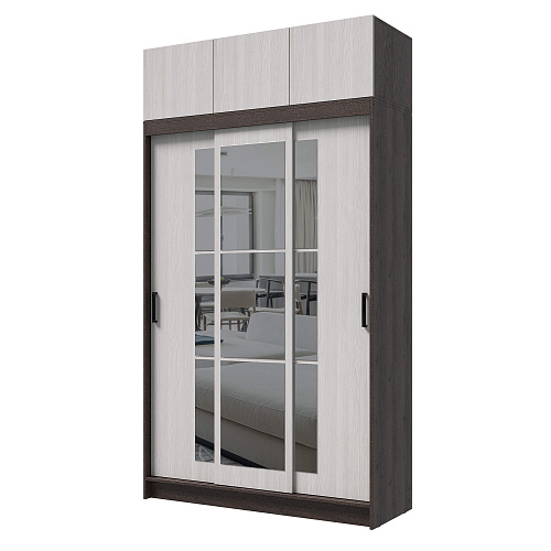 Шкаф-купе БРУНО 2 с антресолью Венге/Лоредо