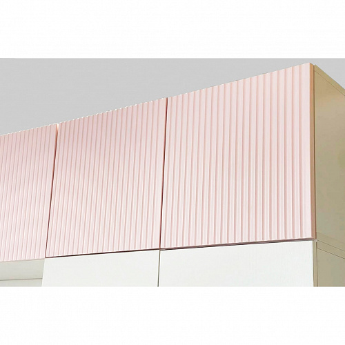 Антресоль двухдверная Зефир 118.01 белое дерево/пудра розовая (эмаль)