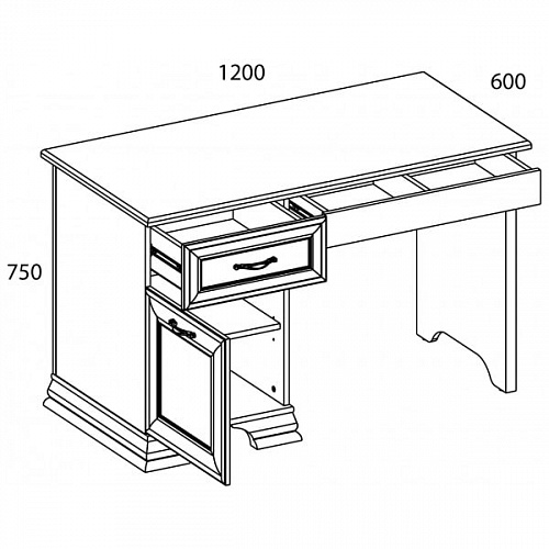 Стол письменный 120 TIFFANY Вудлайн кремовый