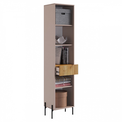 Стеллаж Доминика кашемир/дуб крафт золотой