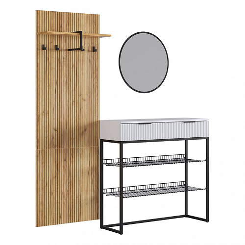 Прихожая К2 дуб крафт золотой/белое дерево