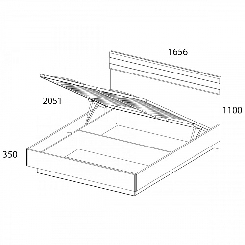 Кровать с подъемным механизмом TAURUS 160В Белый/Дуб вотан