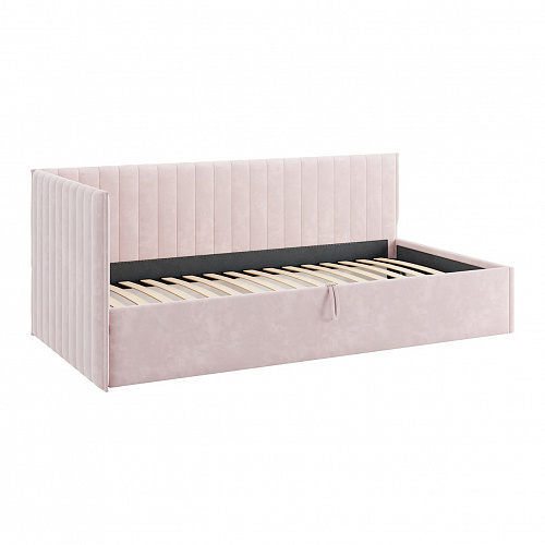 Кровать с подъемным механизмом Твикс (Тахта) 90х200 нежно-розовый  (велюр)