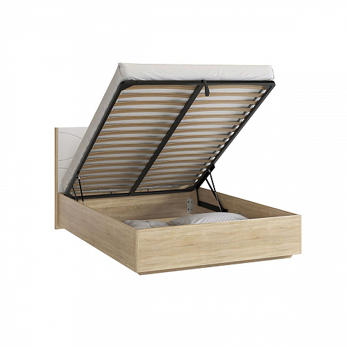 Кровать с подъемным механизмом Зара Люкс 140х200 дуб сонома/белый