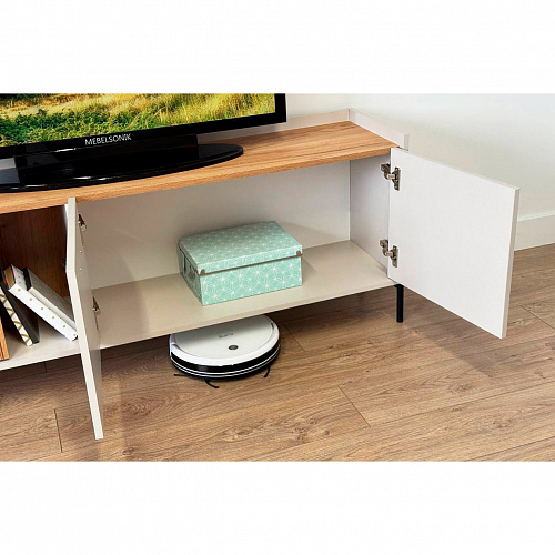 Тумба ТВ 2 Доминика кашемир/дуб крафт золотой