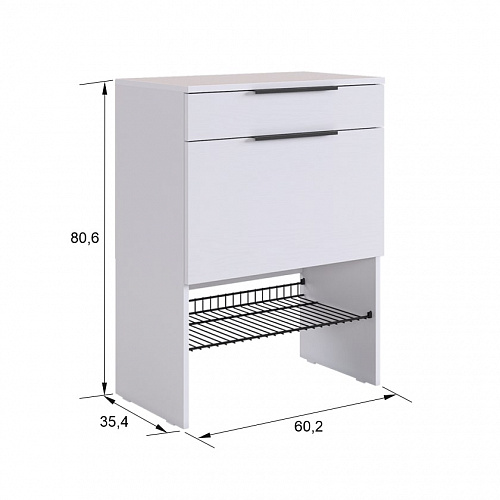 Обувница Баско белое дерево/белое дерево
