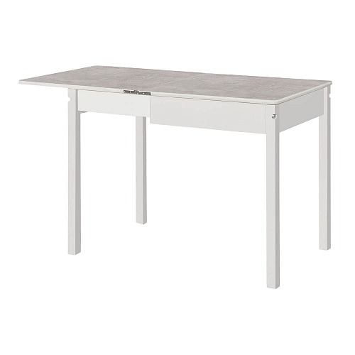 Стол обеденный с выдвижным подстольем Снег/Бетао матовый