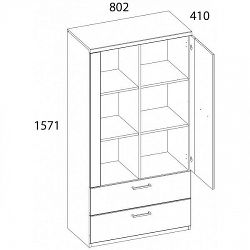 Шкаф DOORSET 1D2S3N Дуб наварра