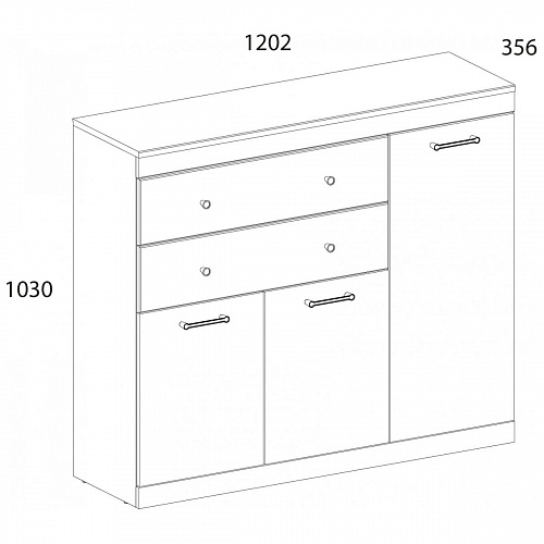 Тумба 3D2S JAGGER Дуб монастырский/Черный