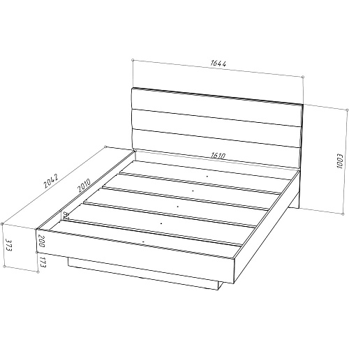 Кровать НК PIANO 1600х2000 Кашемир/Велюр бежевый