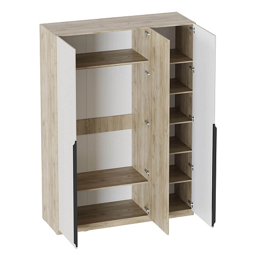 Шкаф трехдверный Мишель Дуб крафт серый/Оливин