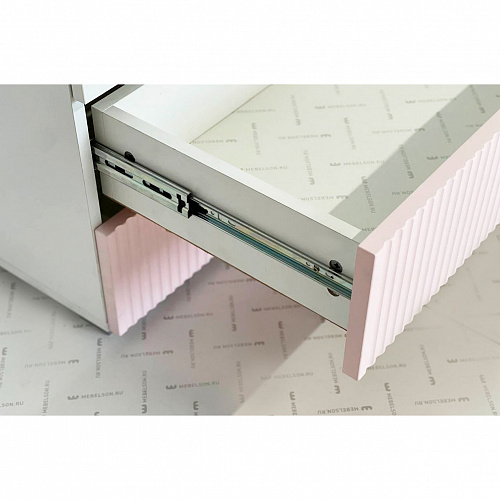 Шкаф однодверный Зефир 107.01 белое дерево/пудра розовая (эмаль)