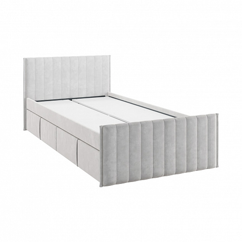 Кровать с ящиками Твикс 90х200 галька (велюр)