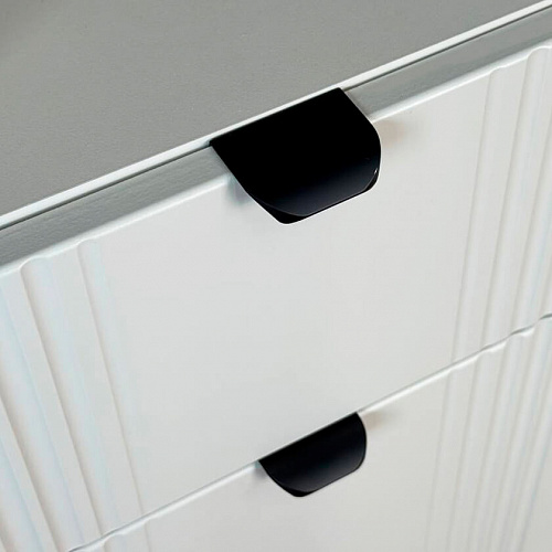 Комод Рич 2 со стеклом кашемир/фрапучино матовый/черный