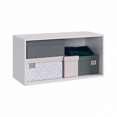 Антресоль двухдверная L800 Баско белое дерево