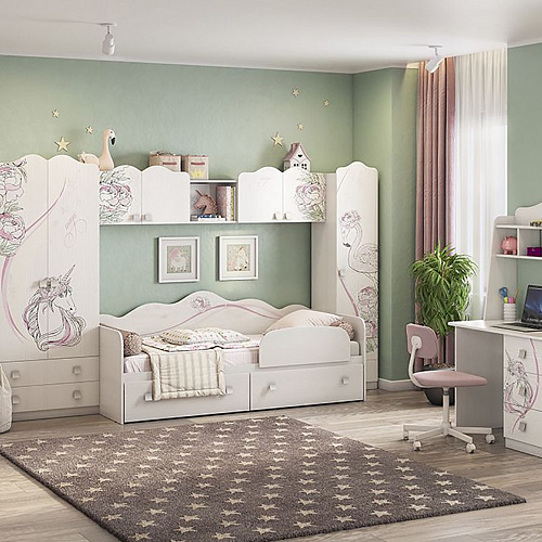 Шкаф однодверный Фэнтези белый рамух