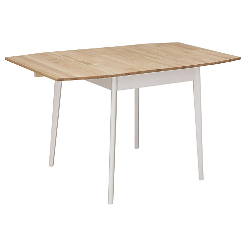 Стол обеденный бабочка ИДЕЯ массив Бесцветный (Лак)/СНЕГ