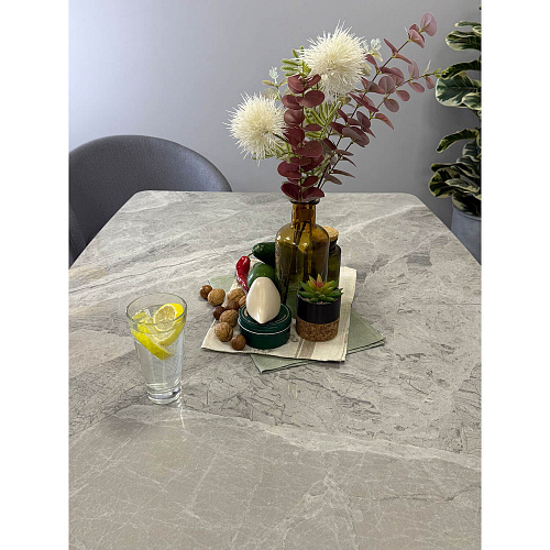 Стол обеденный Kenner BR1200 черный/керамика ITALIAN MIDDLE GRAY