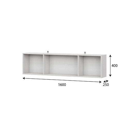 Полка навесная 1600 Гамма 20 Ясень анкор светлый/ Сандал светлый
