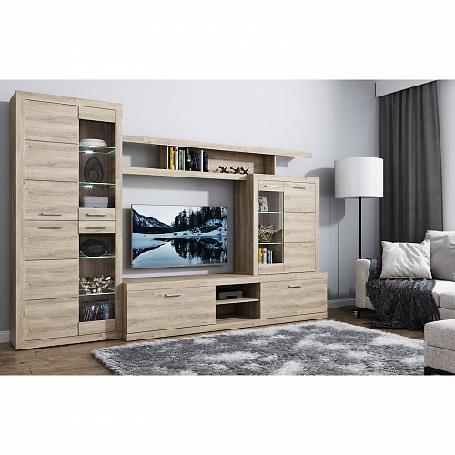 Шкаф-витрина 2V2D OSKAR дуб Санремо