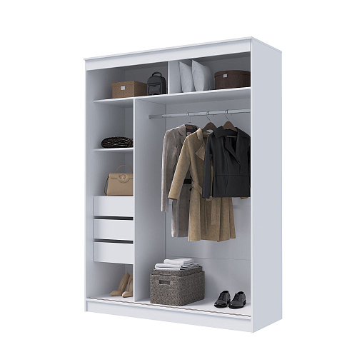 Шкаф-купе ГРАНД 1 1,6 Белый гладкий/Белый гладкий