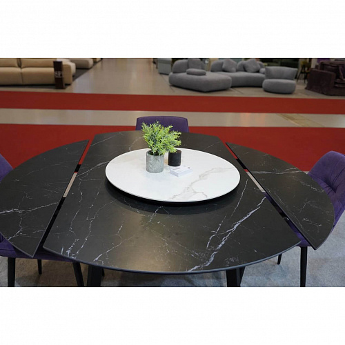 Стол обеденный керамический Раунд Черный