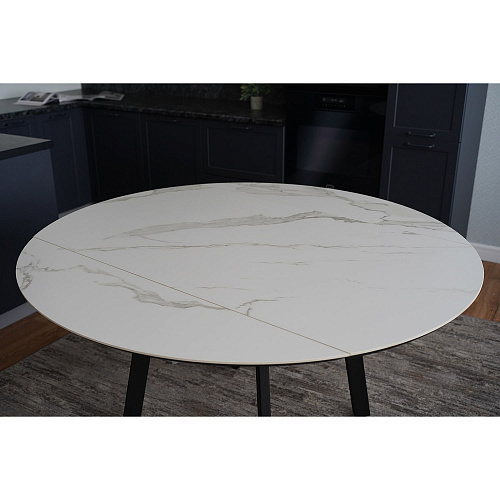 Стол обеденный керамический Раунд Белый