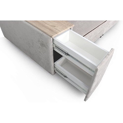 Угловой диван Бостон МГ с подлокотниками Лана бежевый/Лана капучино