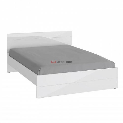Кровать НК GLOSS 1600х2000 Белый/Белый глянец
