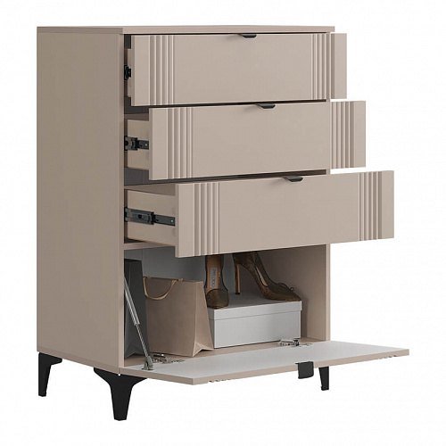 Комод Рич кашемир/фрапучино матовый/черный