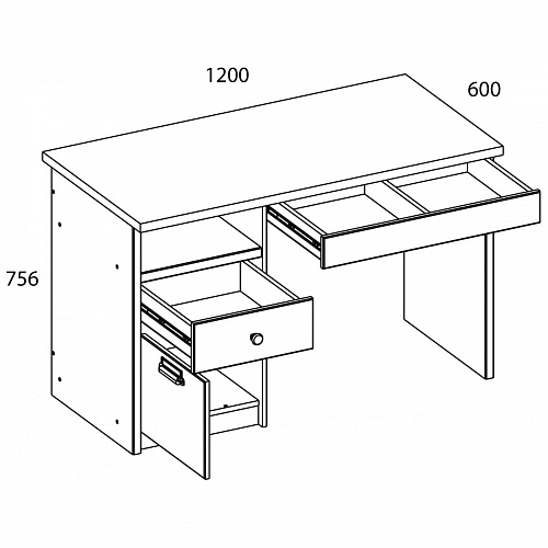 Стол письменный 1D2SN/D2 DIESEL дуб мадура/энигма