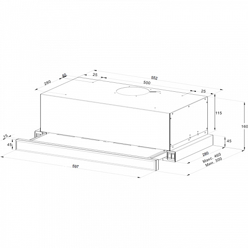 Встраиваемая вытяжка MONSHER Laura 60 Blanc