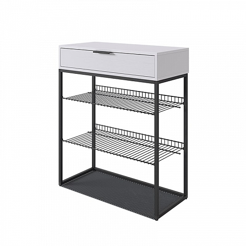 Обувница Краш черный муар/белое дерево