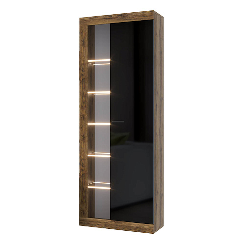 Гостиная ПРАГА №1 Дуб делано/Черный глянец