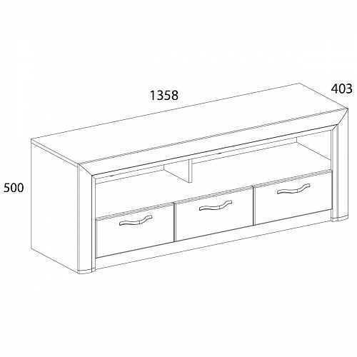 Тумба RTV 3S OLIVIA Вудлайн крем/дуб анкона