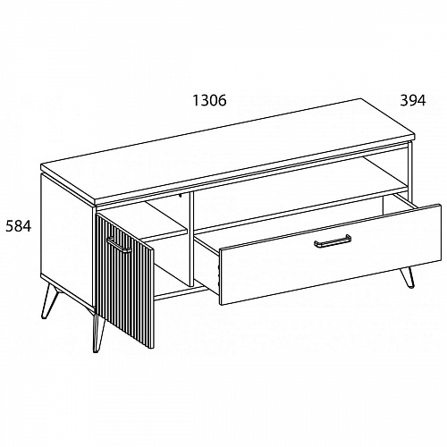Тумба RTV VINATI 1D1SN ПЕРСИДСКИЙ ЖЕМЧУГ/АМАРОК