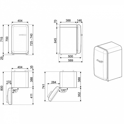 Холодильник SMEG FAB5LSV6