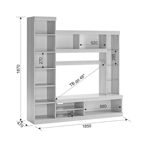 Мини-стенка Макси дуб сонома/белое дерево