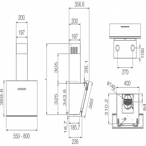Вытяжка ELICA JUST DRY BL/A/55-PRF0193729