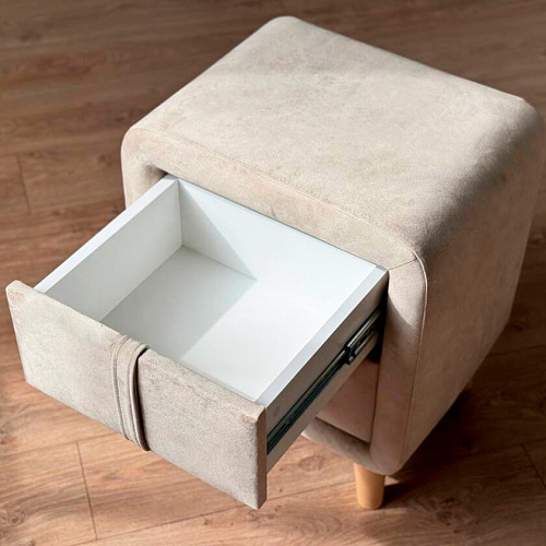 Тумба прикроватная Софи 3 песок алькантара (велюр)