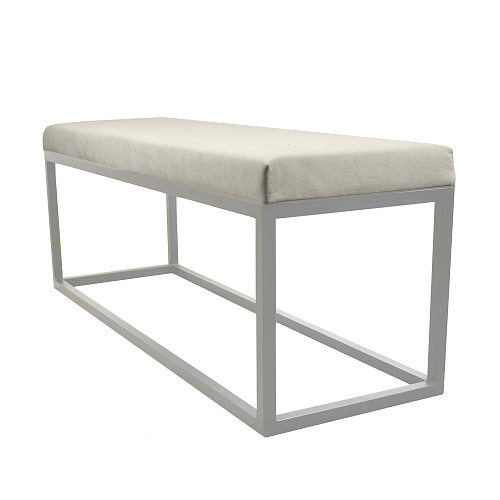 Банкетка Тайм белый муар/Катания Айвори