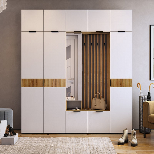 Шкаф однодверный Бери дуб крафт золотой/белое дерево