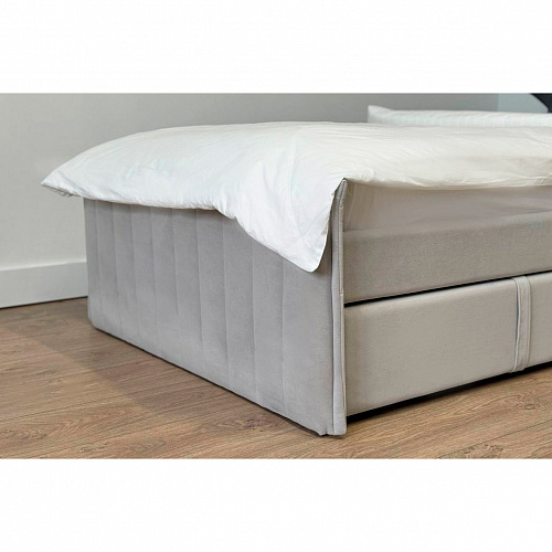 Кровать с ящиками Твикс 90х200 галька (велюр)