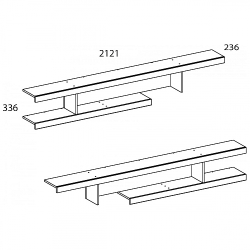 Полка 2NB OSKAR дуб Санремо