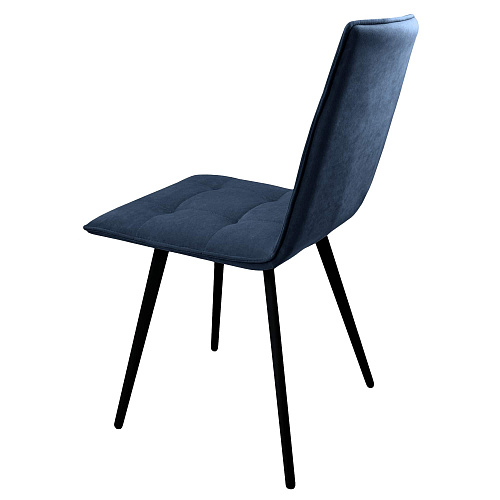Стул Рица Лофт черный муар/Катания Дарк Блю