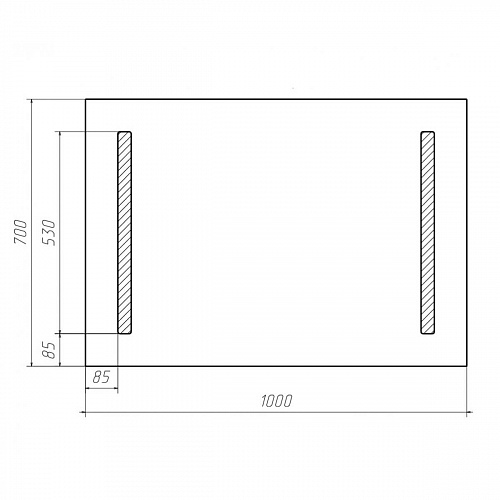 Зеркало Good Light-2 1000х700 с подсветкой Домино