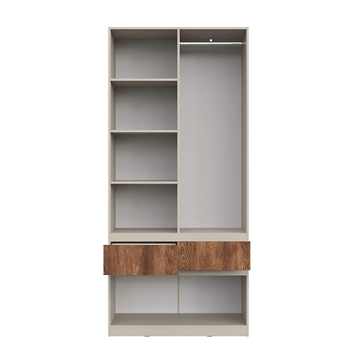 Шкаф НК PIANO 2-х створчатый Кашемир/Каштан