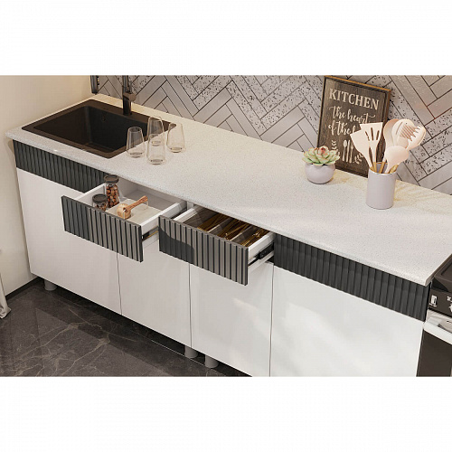 Кухня София 2,0 Белый/Бланж/Графит матовый/Антарес