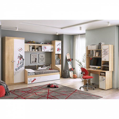 Стол компьютерный Энерджи дуб сонома/белый